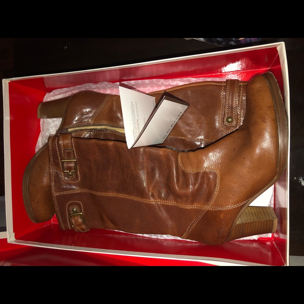 Authentic Coach Maxine Whiskey color boots,